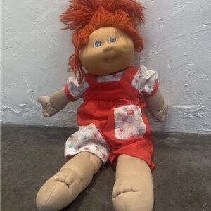Starry Red-Haired Doll with Overalls vintage cabbage patch doll baby